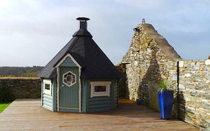 bbq hut placed on the terrace 