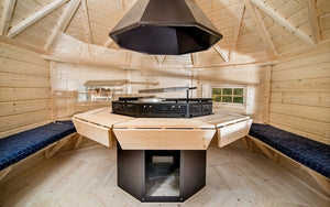 stunning inside view of bbq hut